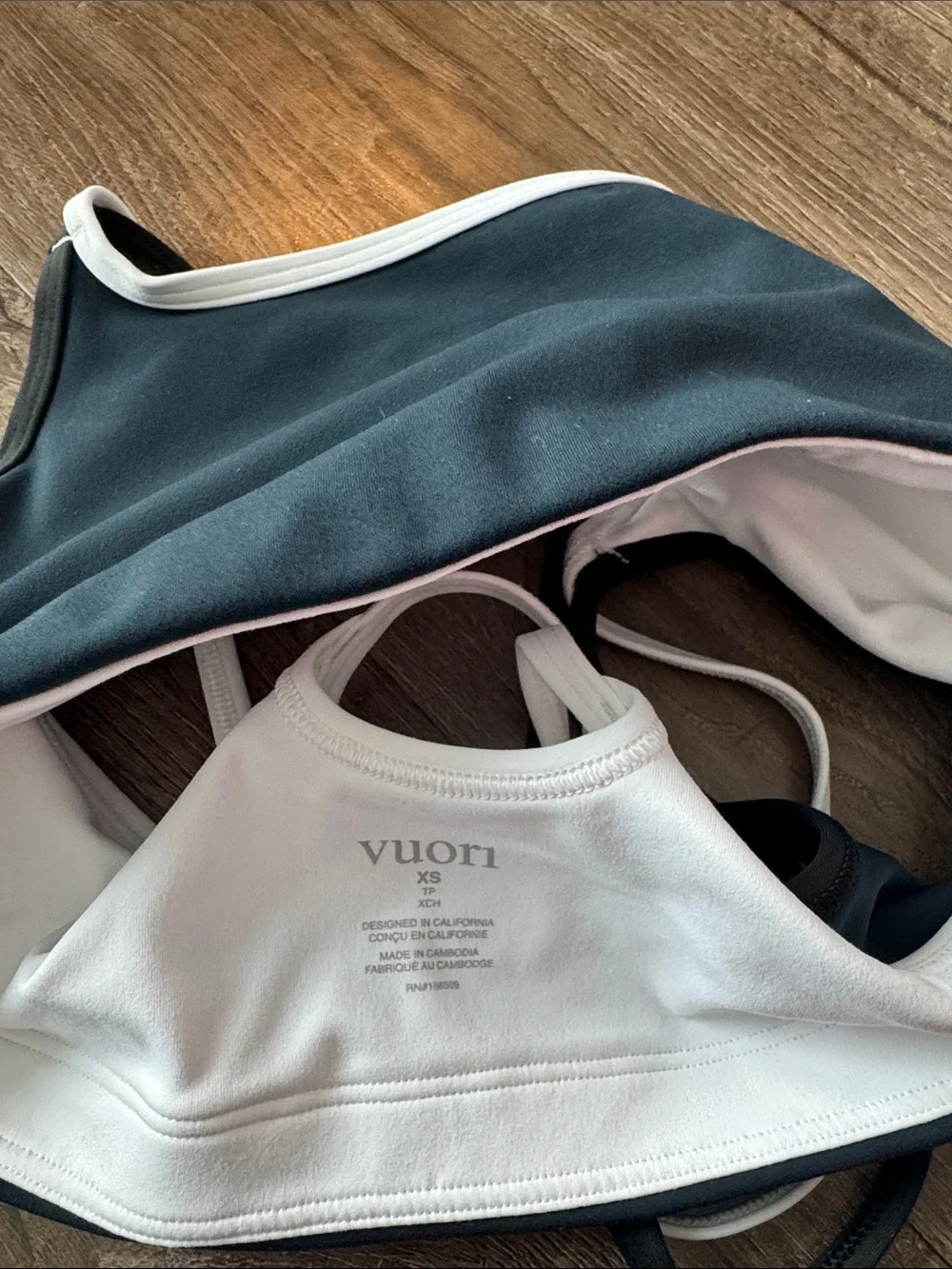 VUORI Daily Track Ink Blue Matching Set XS Leggings + Layered Bra NWT $182